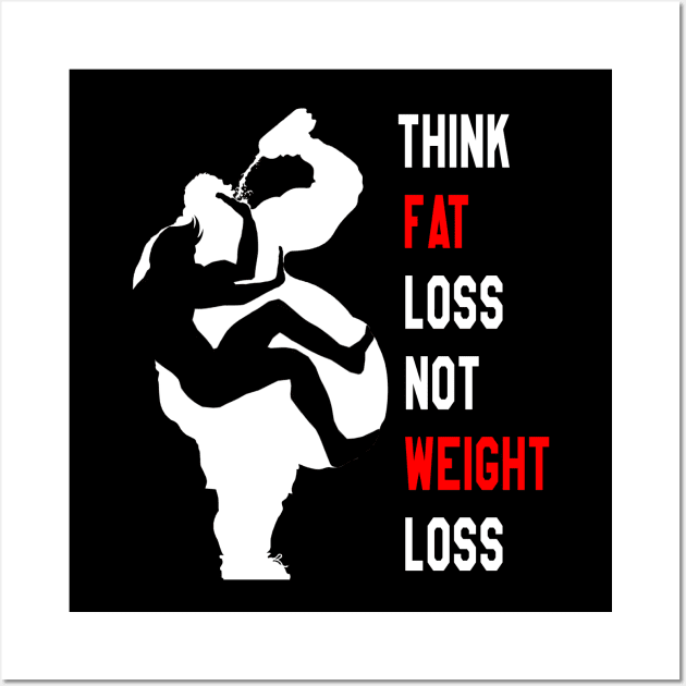 Motivation For Training : Think Fat Loss Not Weight Loss Wall Art by yamiston